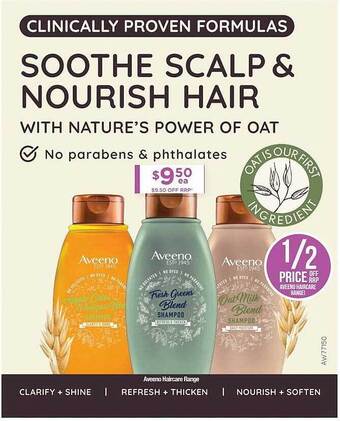 Chemist Warehouse Aveeno haircare range offer