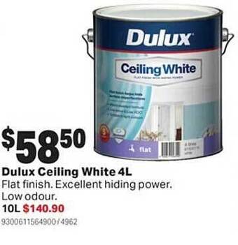 Mitre 10 Dulux ceiling white 4l offer