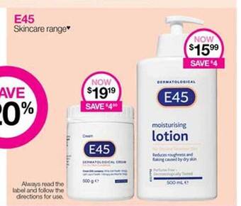 E45 skincare range
