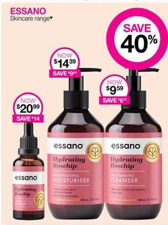 Priceline Essano skincare range offer