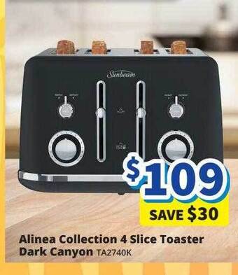 Bi-Rite Alinea collection 4 slice toaster dark canyon offer