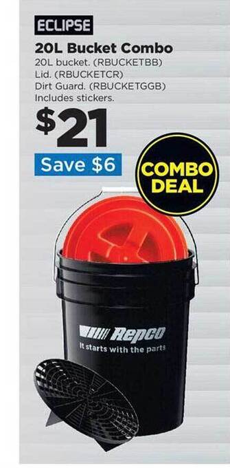 Repco Eclipse 20l bucket combo offer