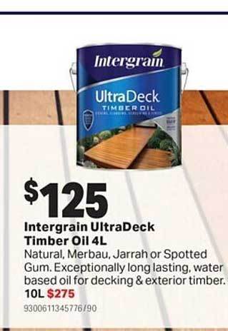 Intergrain ultradeck timber oil 4l