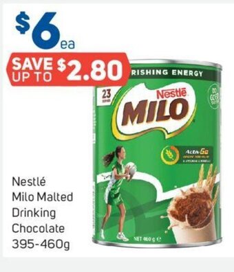 Foodland Nestlé Milo Malted Drinking Chocolate 395-460g offer
