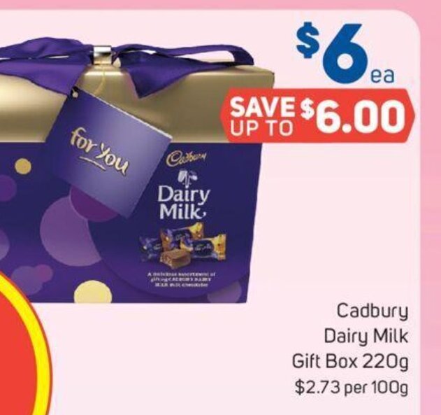 Cadbury Dairy Milk Gift Box 220g offer at Foodland