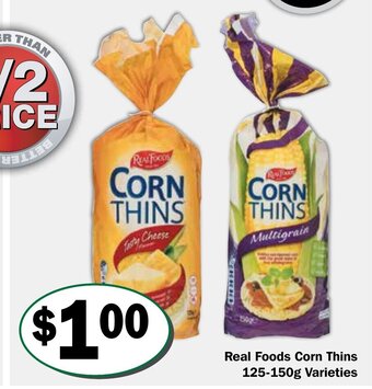 Friendly Grocer Real Foods Corn Thins 125-150g Varieties offer