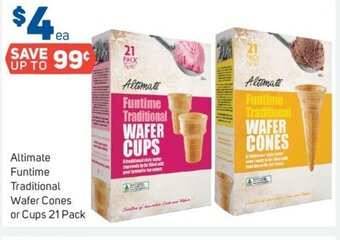 Foodland Altimate Funtime Traditional Wafer Cones or Cups 21 Pack offer