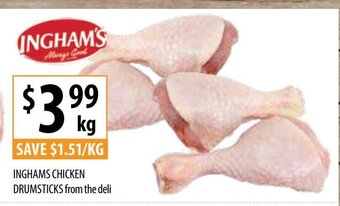 Supabarn Inghams Chicken Drumsticks From The Deli offer