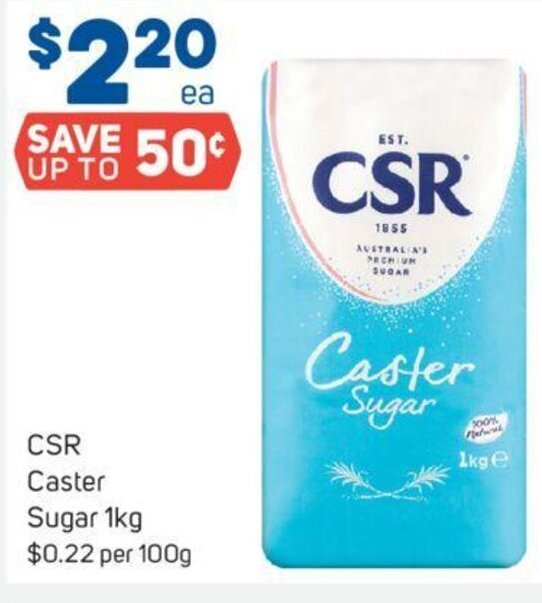 CSR Caster Sugar 1kg offer at Foodland
