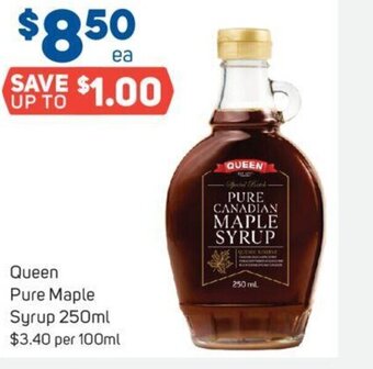 Foodland Queen Pure Maple Syrup 250ml offer