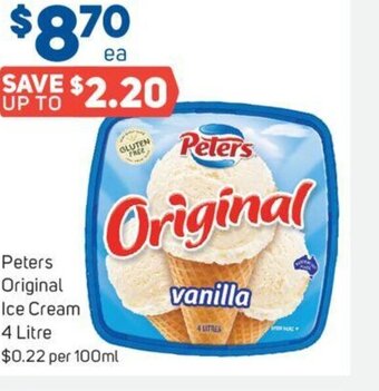 Foodland Peters Original Ice Cream 4 Litre offer