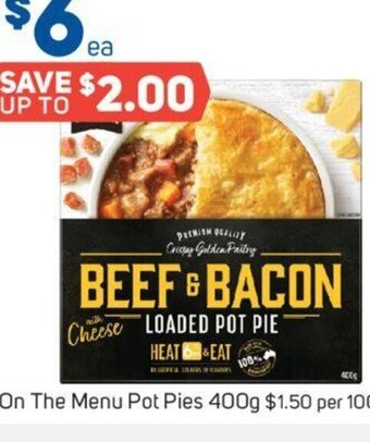 Foodland On The Menu Pot Pies 400g offer
