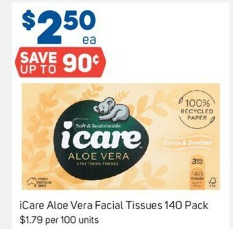 Foodland iCare Aloe Vera Facial Tissues 140 Pack offer