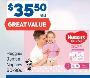 Foodland Huggies Jumbo Nappies 60-90s offer