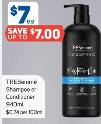 Foodland TRESemmé Shampoo or Conditioner 940ml offer