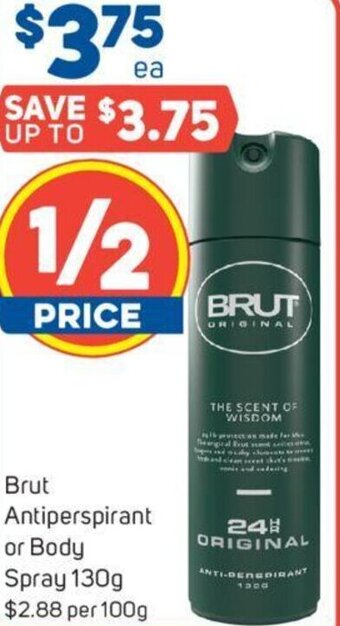 Foodland Brut Antiperspirant or Body Spray 130g offer