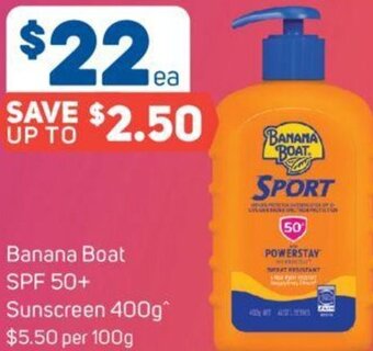 Foodland Banana Boat SPF 50+ Sunscreen 400g offer