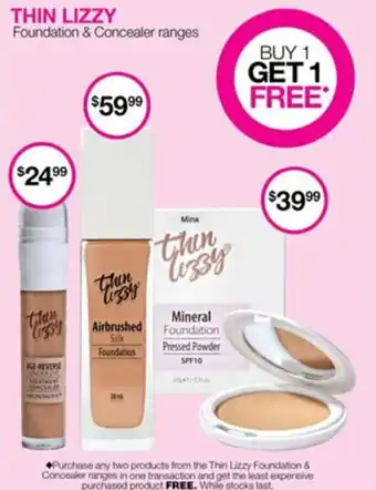 Priceline Thin Lizzy Foundation & Concealer Ranges offer