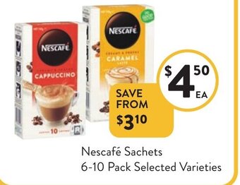 Foodworks Nescafé Sachets 6-10 Pack offer