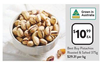 Foodworks Best Buy Pistachios Roasted & Salted 375g offer