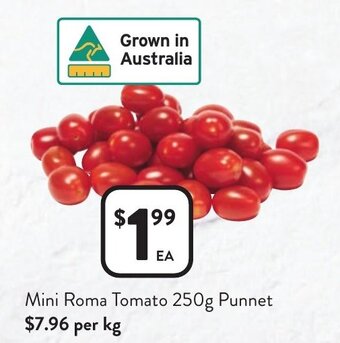 Mini Roma Tomato 250g Punnet