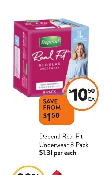 Depend Real Fit underwear 8 Pack