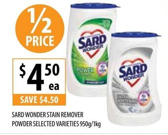 Supabarn Sard Wonder Stain Remover Powder Selected Varieties offer