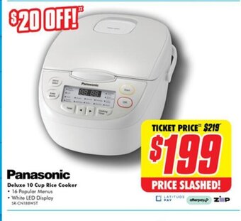 The Good Guys Panasonic Deluxe 10 Cup rice Cooker offer