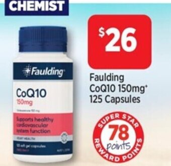 Star Discount Chemist Faulding Coq10 150mg 125 Capsules offer