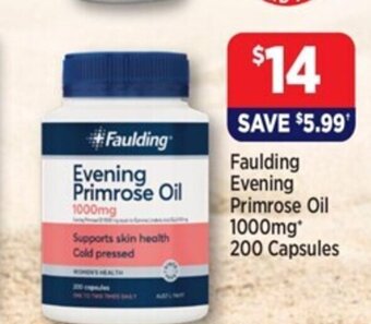 Star Discount Chemist Faulding Evening Primrose Oil 1000mg 200 Capsules offer