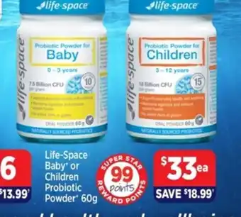 Star Discount Chemist Life-Space Baby or Children Probiotic Powder 60g offer