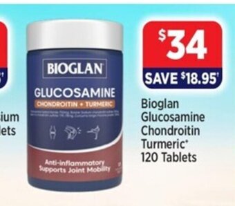 Star Discount Chemist Bioglan Glucosamine Chondroitin Turmeric 120 Tablets offer
