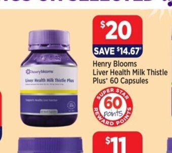 Henry Blooms Liver Health Milk Thistle Plus 60 Capsules
