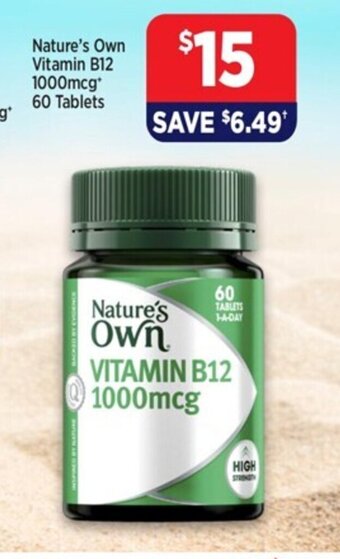 Star Discount Chemist Nature's own Vitamin B12 1000mcg 60 Tablets offer