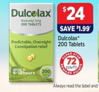 Star Discount Chemist Dulcolax 200 Tablets offer