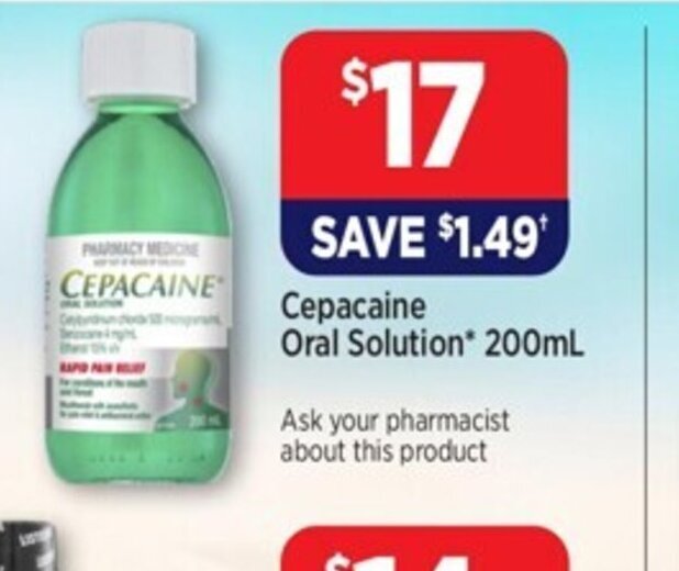 Cepacaine Oral Solution 200ml offer at Star Discount Chemist