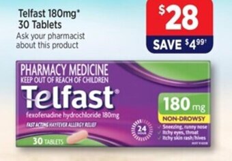 Star Discount Chemist Telfast 180mg 30 tablets offer