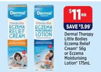 Star Discount Chemist Dermal therapy little bodies eczema relief cream 56g or eczema moisturising lotion 175ml offer