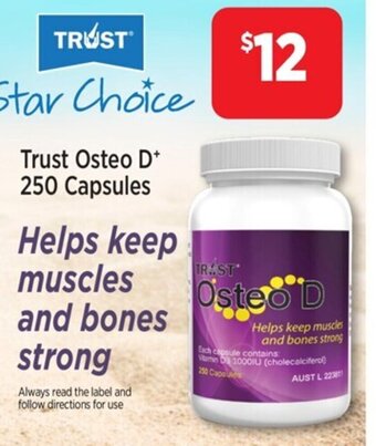 Star Discount Chemist Trust osteo D 250 capsules offer