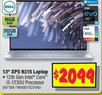 JB Hi-Fi 13" XPS 9315 Laptop offer