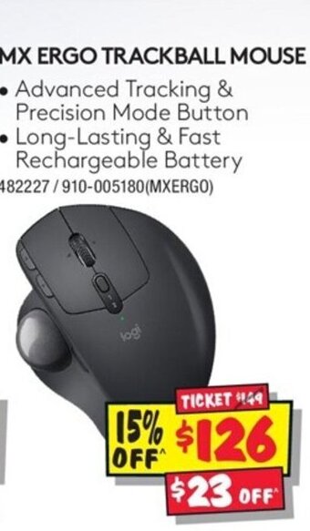 JB Hi-Fi MX Ergo Trackball Mouse offer