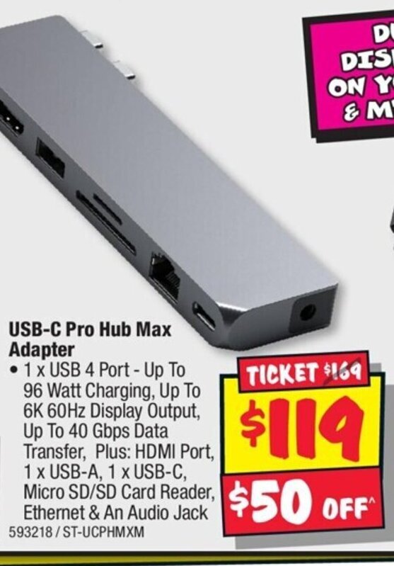 USBC Pro Hub Max Adapter offer at JB HiFi