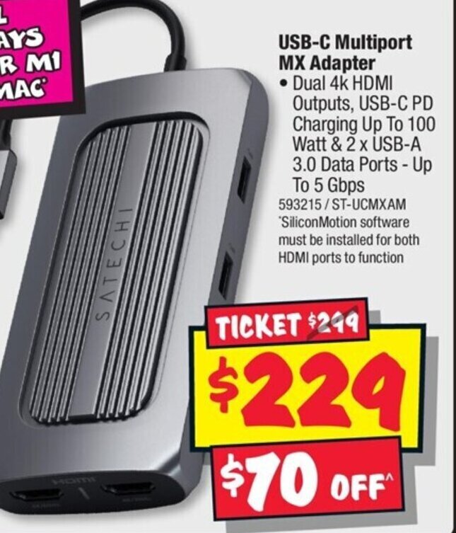 USBC Multiport MX Adapter offer at JB HiFi
