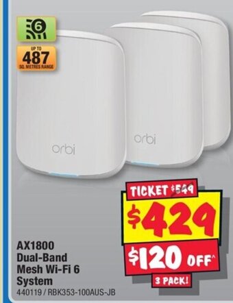 JB Hi-Fi AX1800 Dual-Band Mesh Wi-Fi 6 System offer