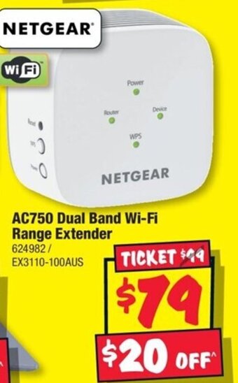 JB Hi-Fi AC750 Dual Band Wi-Fi Range Extender offer