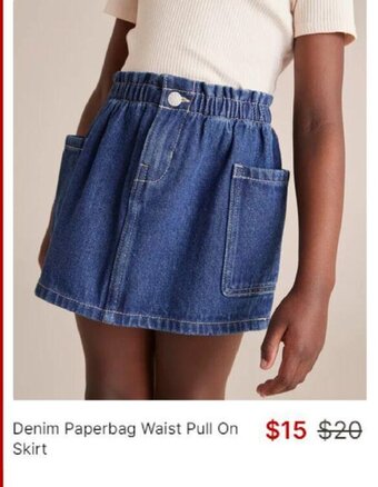 Target Denim Paperbag Waist Pull On Skirt offer