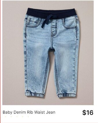 Target Baby Denim Rib Waist Jean offer