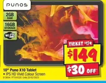 JB Hi-Fi 10" Puno X10 Tablet offer