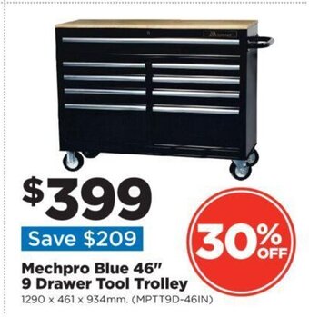 Repco Mechpro Blue 46" 9 Drawer Tool Trolley offer