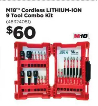 Repco M18 Cordless Lithium-Ion 9 Tool Combo Kit offer